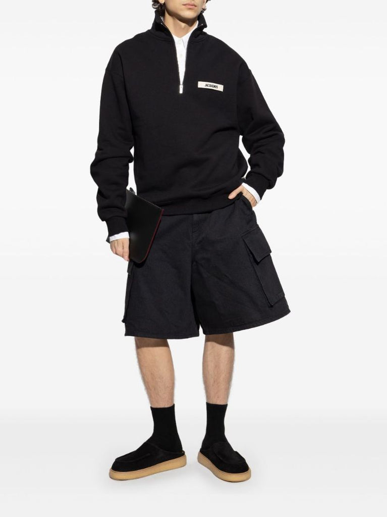 Black Gros Grain Sweatshirt