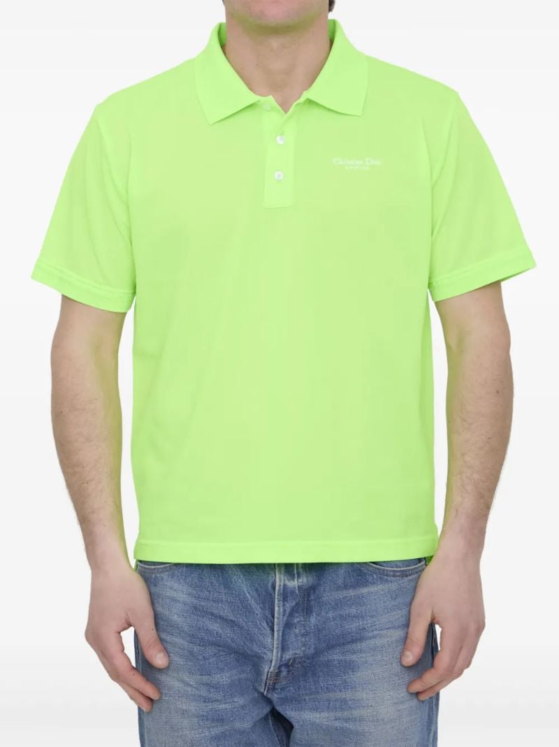 Green Logo-embroidered Polo Shirt