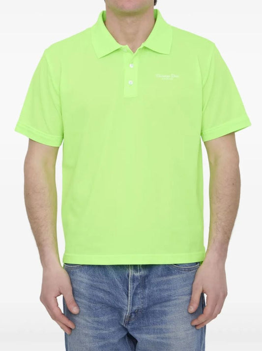 Green Logo-embroidered Polo Shirt