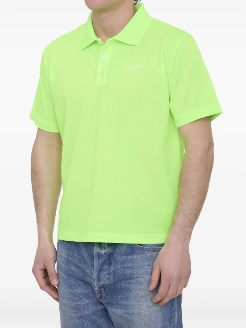 Green Logo-embroidered Polo Shirt