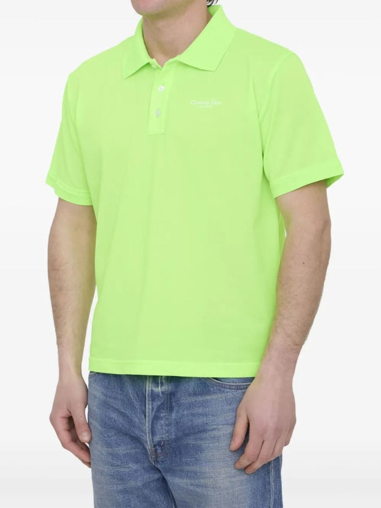 Green Logo-embroidered Polo Shirt