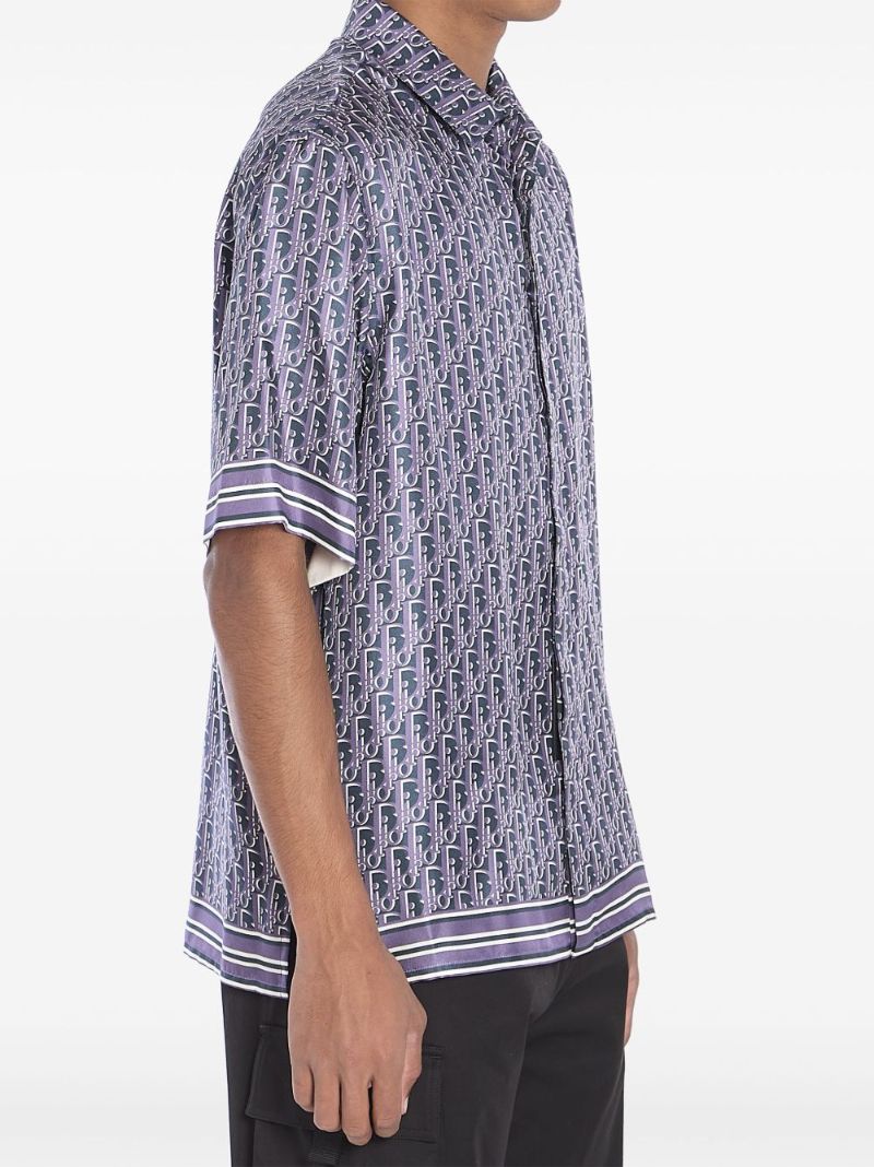 Oblique-pattern Short-sleeve Shirt
