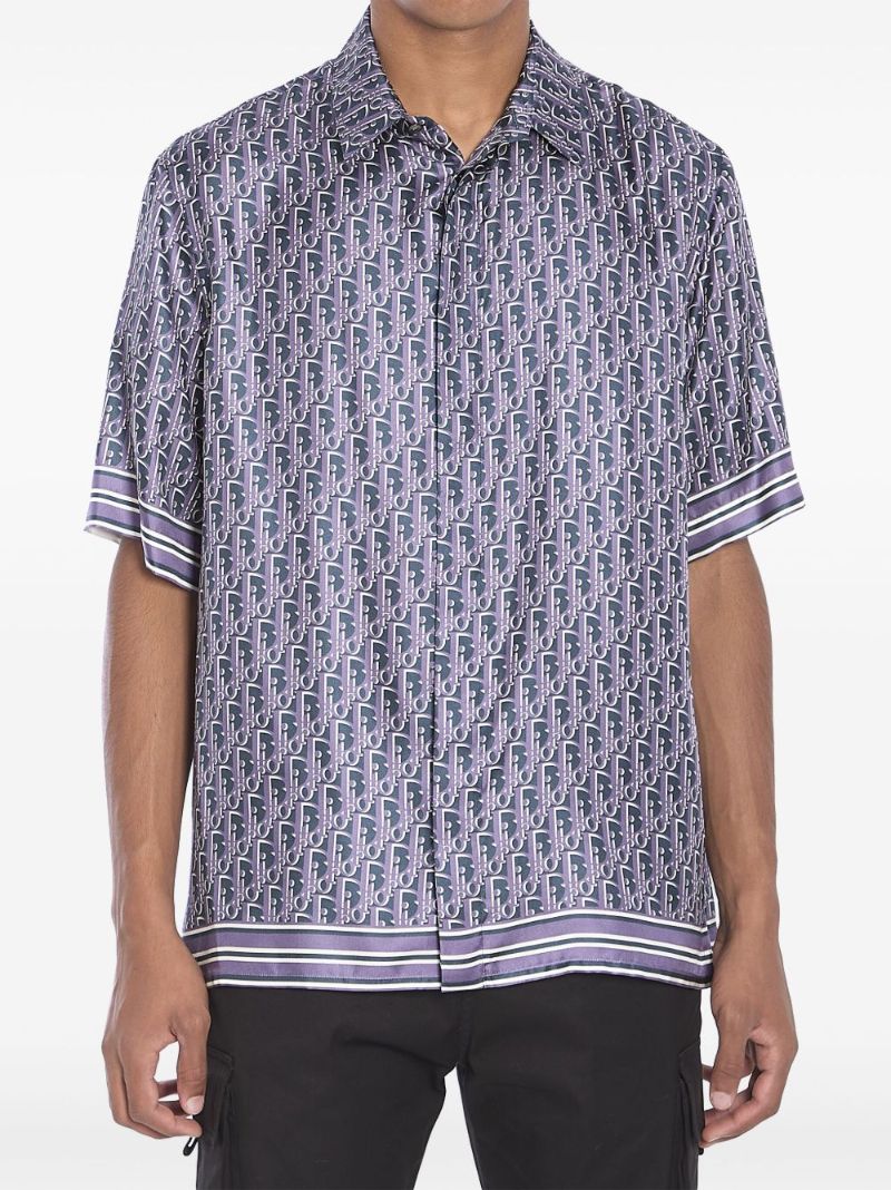 Oblique-pattern Short-sleeve Shirt