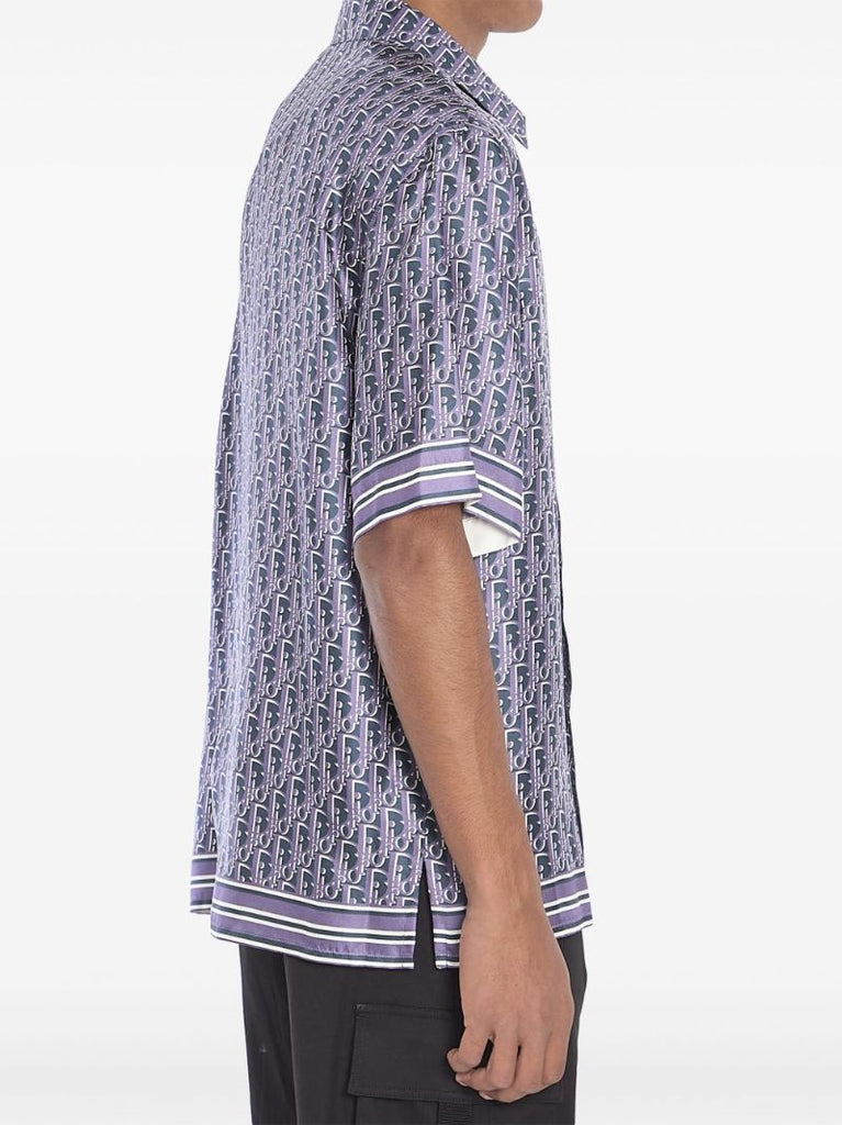 Oblique-pattern Short-sleeve Shirt