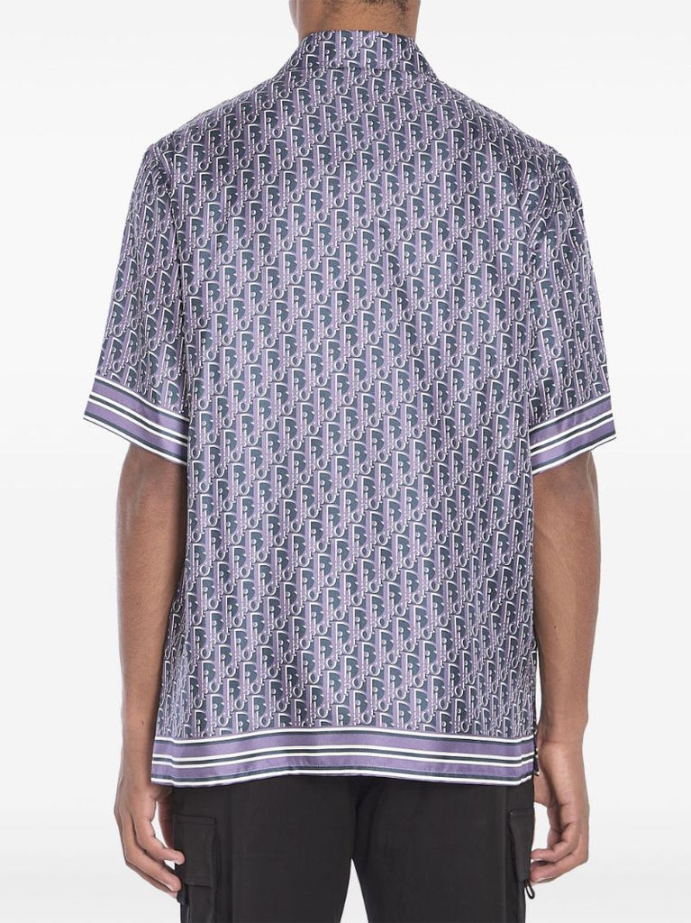 Oblique-pattern Short-sleeve Shirt