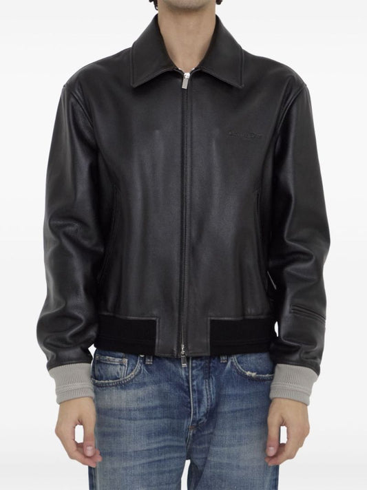 Leather Bomber Jacket