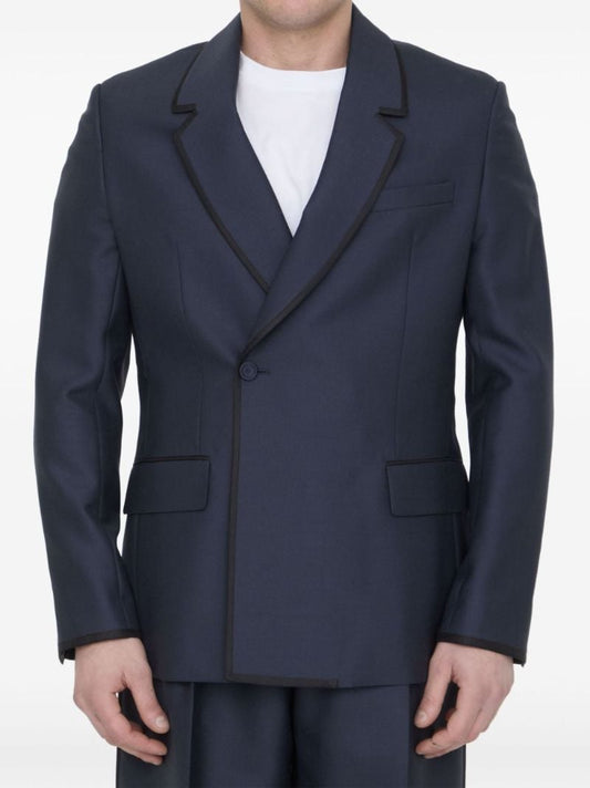 Contrasting-trim Blazer