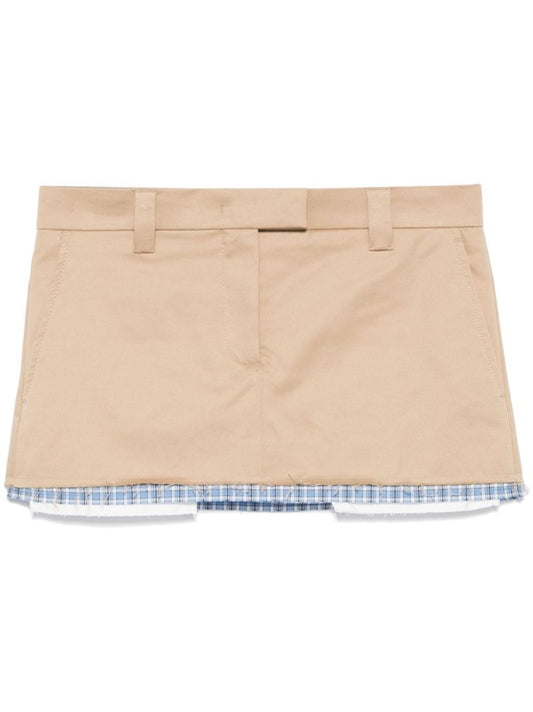 Contrasting-trim Mini Skirt