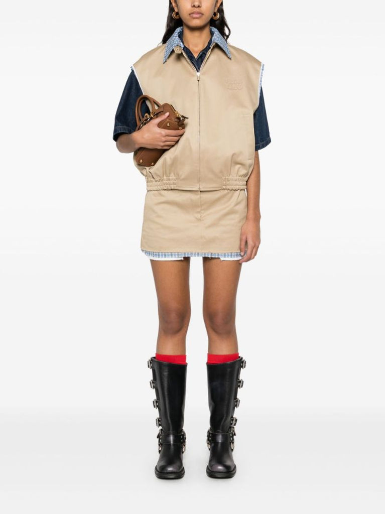 Contrasting-trim Mini Skirt