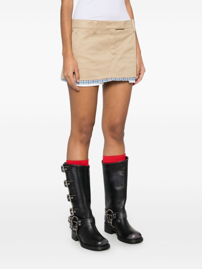 Contrasting-trim Mini Skirt