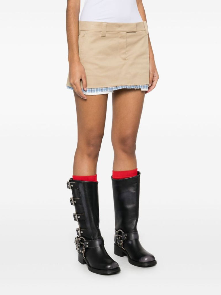 Contrasting-trim Mini Skirt