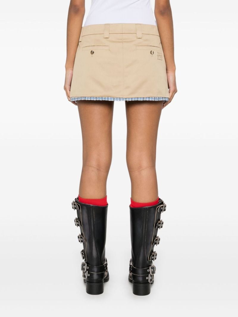 Contrasting-trim Mini Skirt