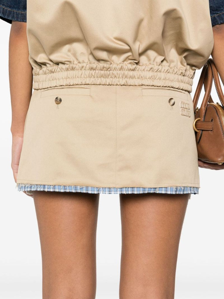 Contrasting-trim Mini Skirt