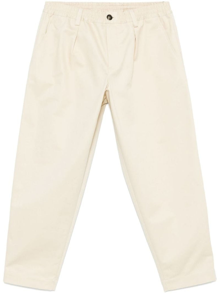 Gabardine-weave Loose-fit Trousers