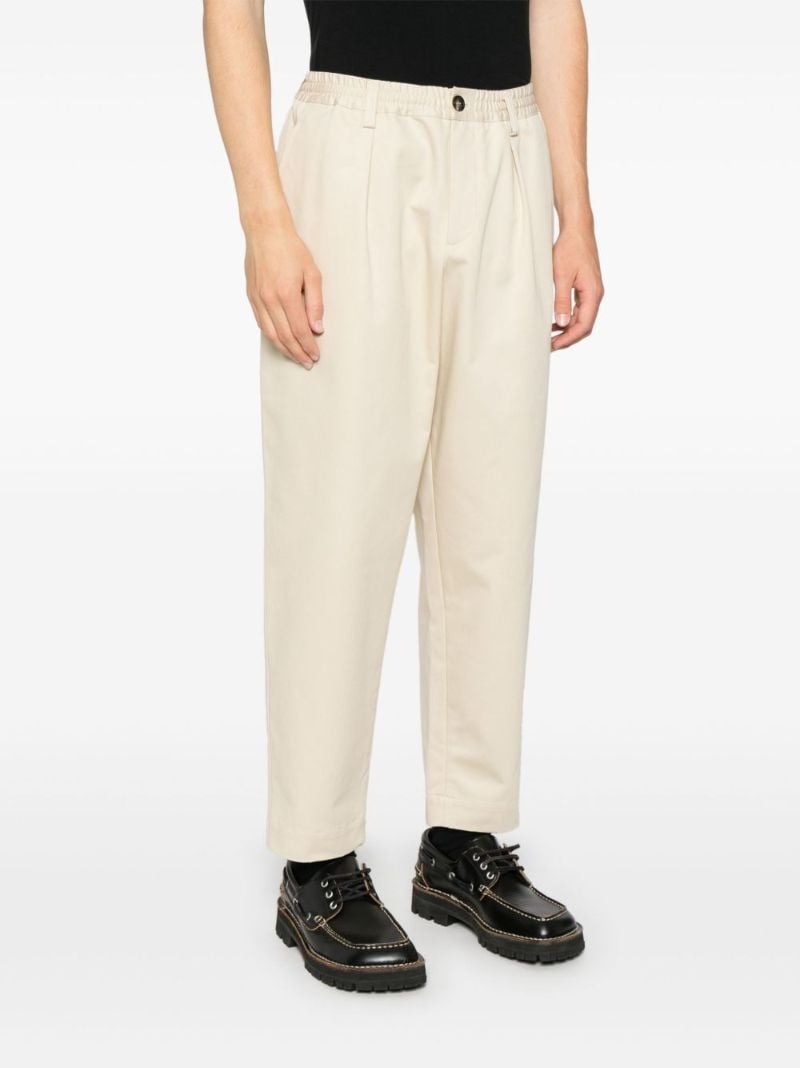 Gabardine-weave Loose-fit Trousers