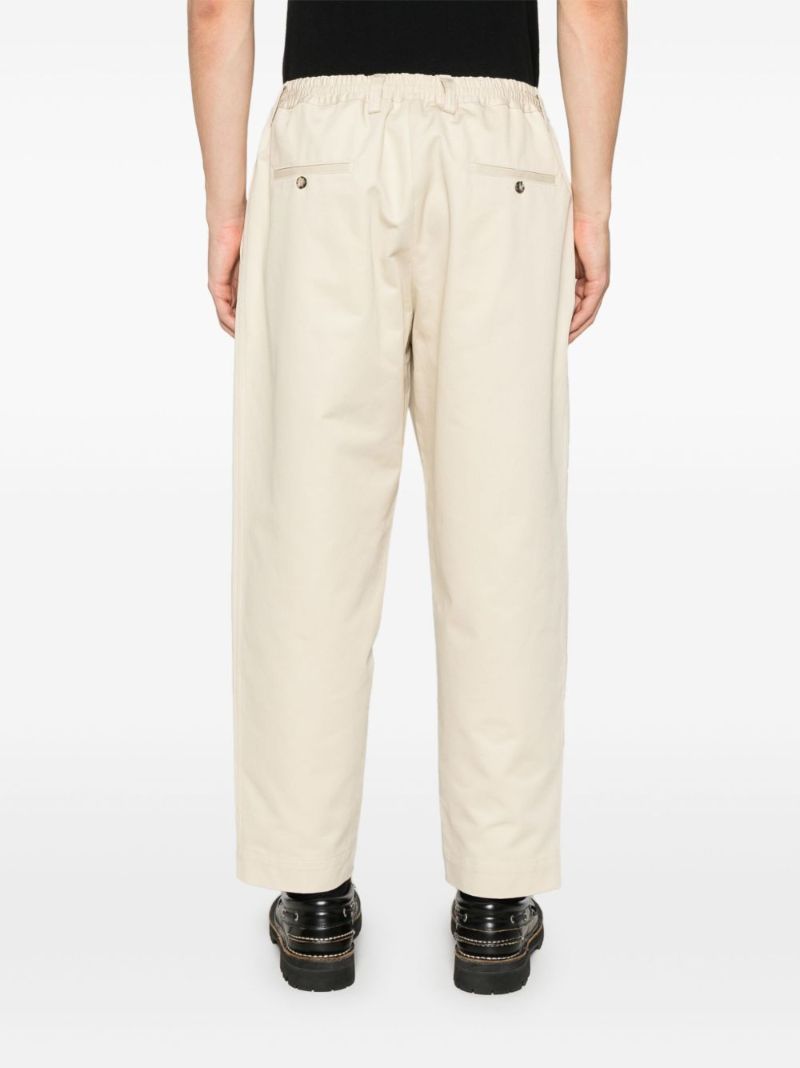 Gabardine-weave Loose-fit Trousers