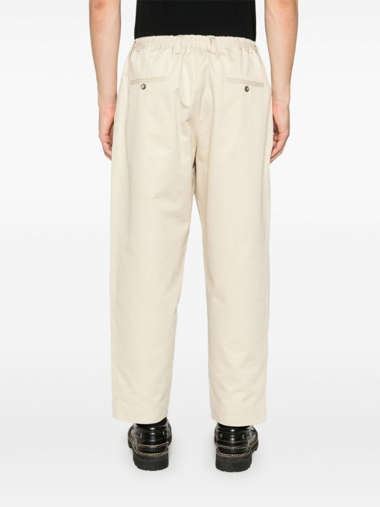 Gabardine-weave Loose-fit Trousers
