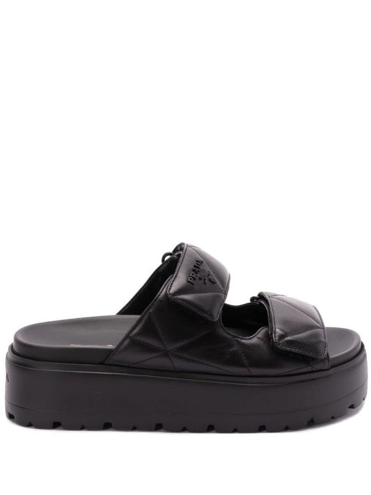 Black Padded Mules