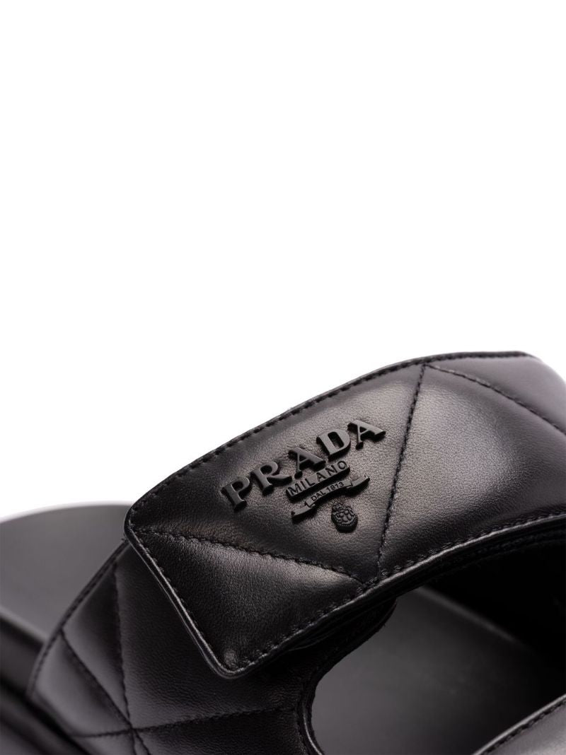 Black Padded Mules