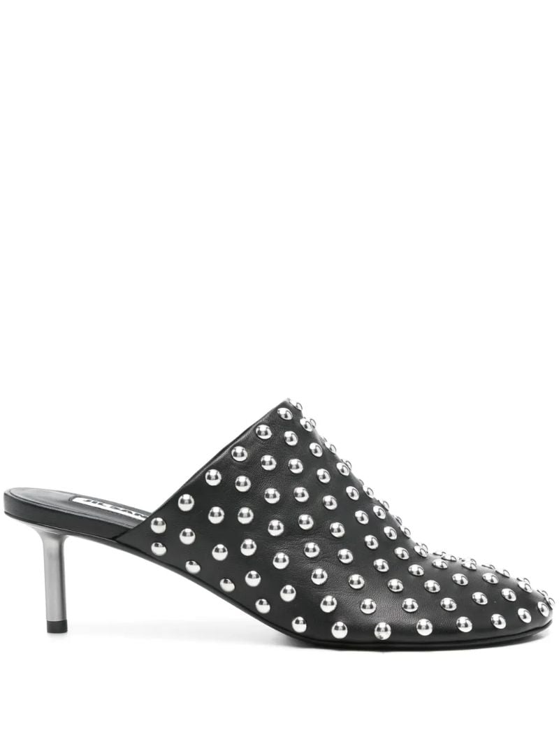 Black 60 Leather Studded Mules