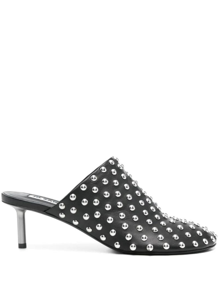 Black 60 Leather Studded Mules
