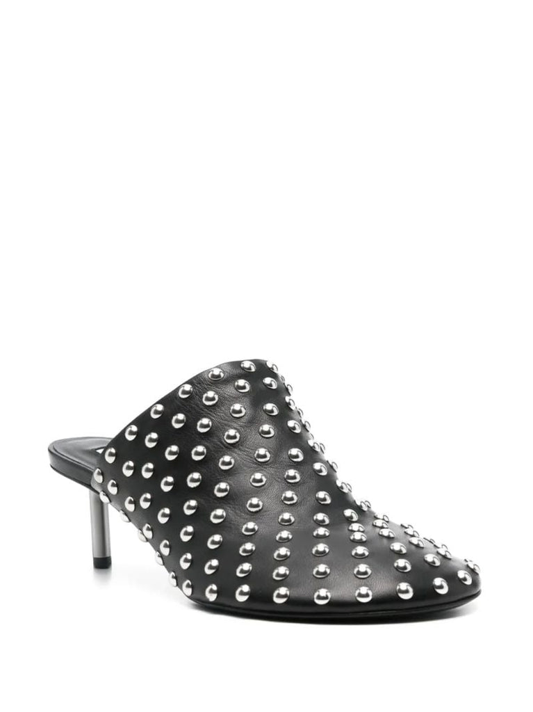 Black 60 Leather Studded Mules