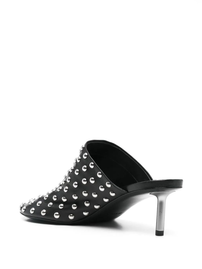 Black 60 Leather Studded Mules