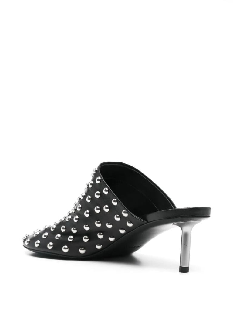 Black 60 Leather Studded Mules