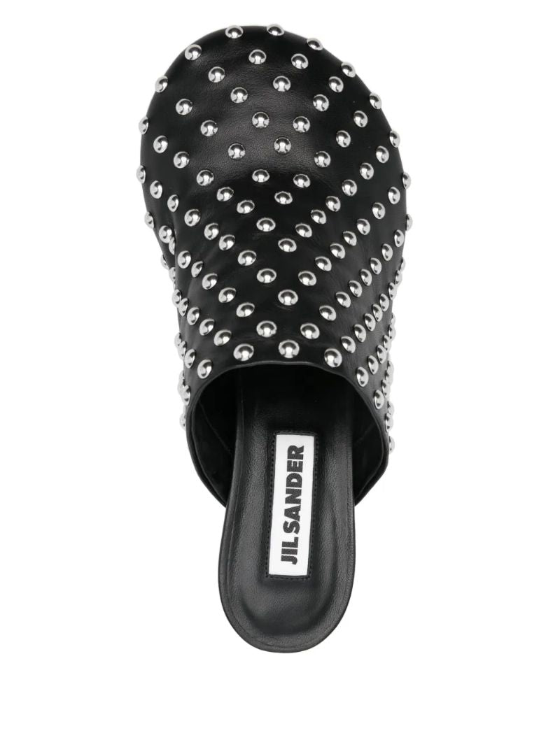 Black 60 Leather Studded Mules