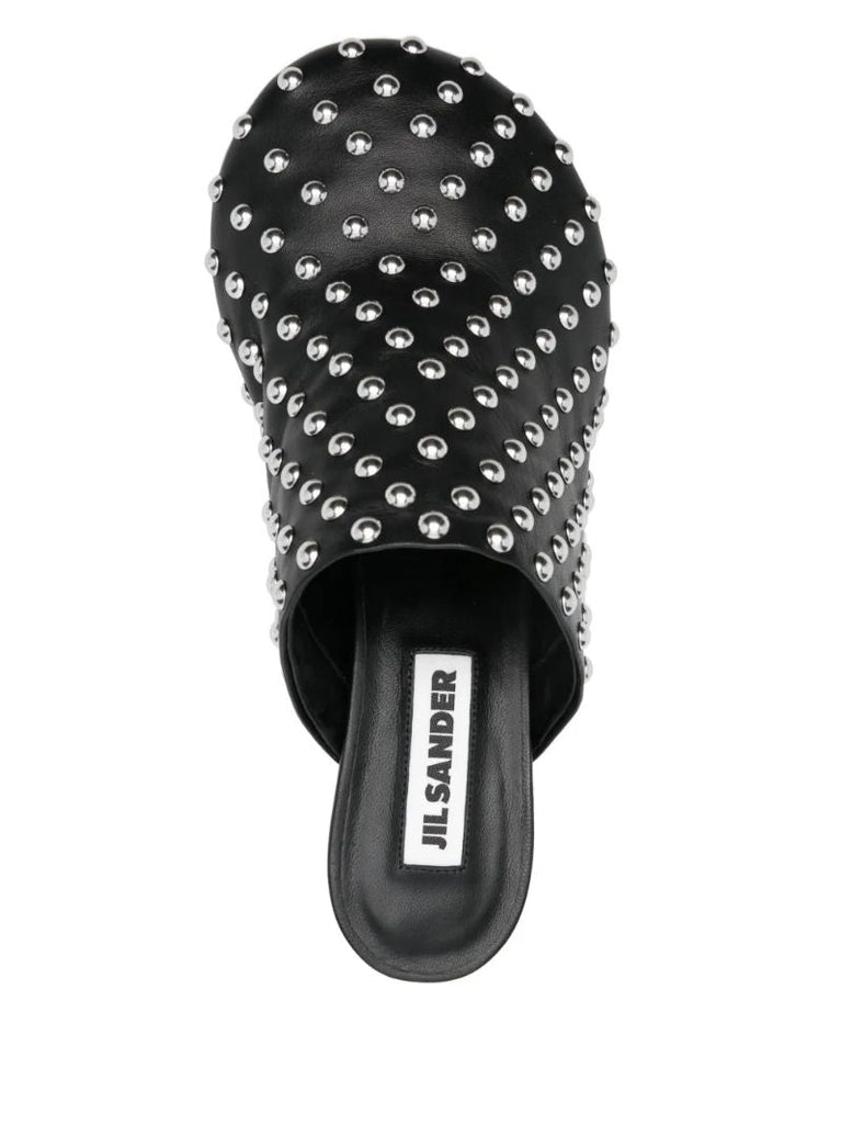 Black 60 Leather Studded Mules