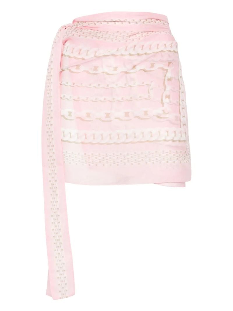 Pink Chain Link-print Skirt