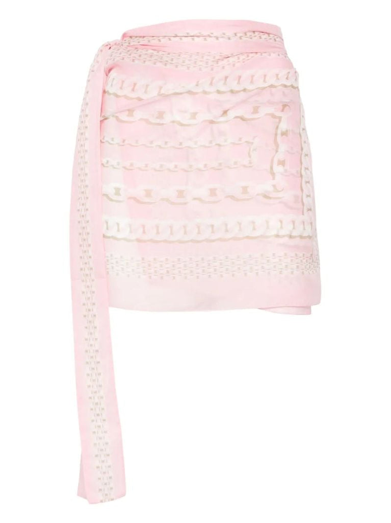 Pink Chain Link-print Skirt