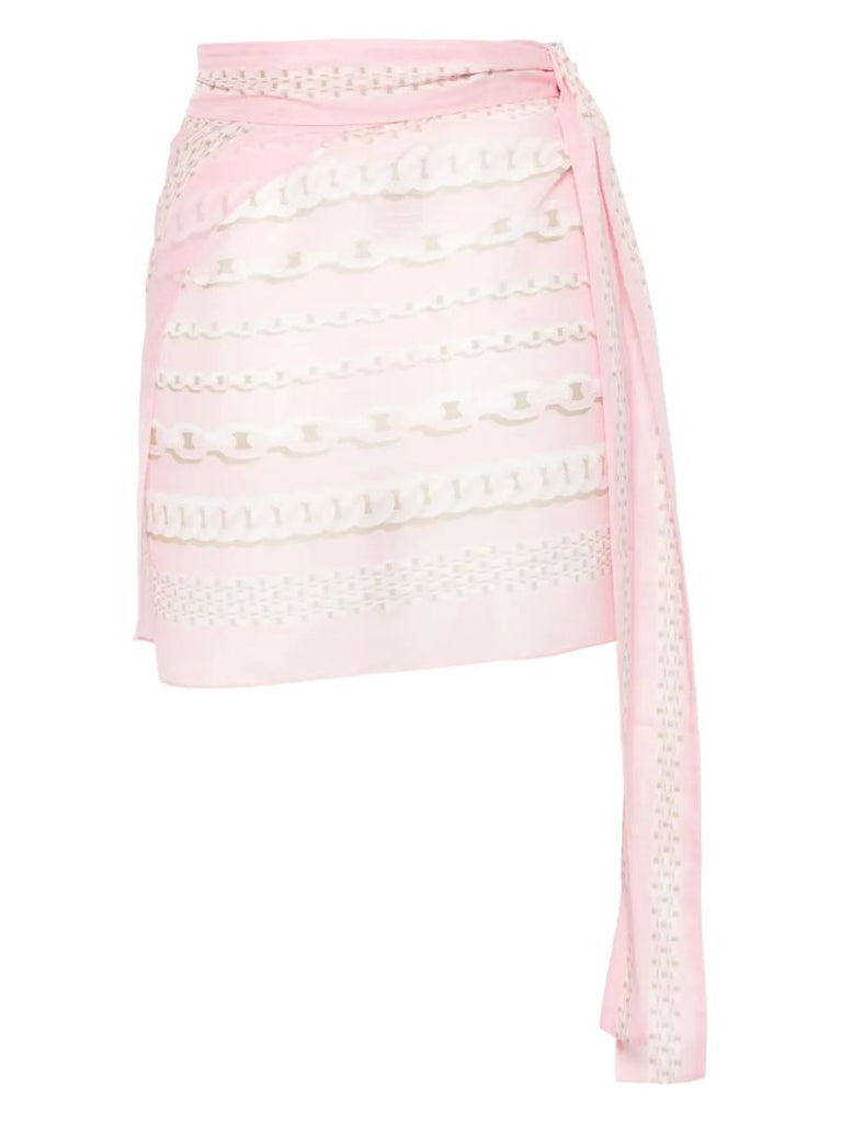 Pink Chain Link-print Skirt
