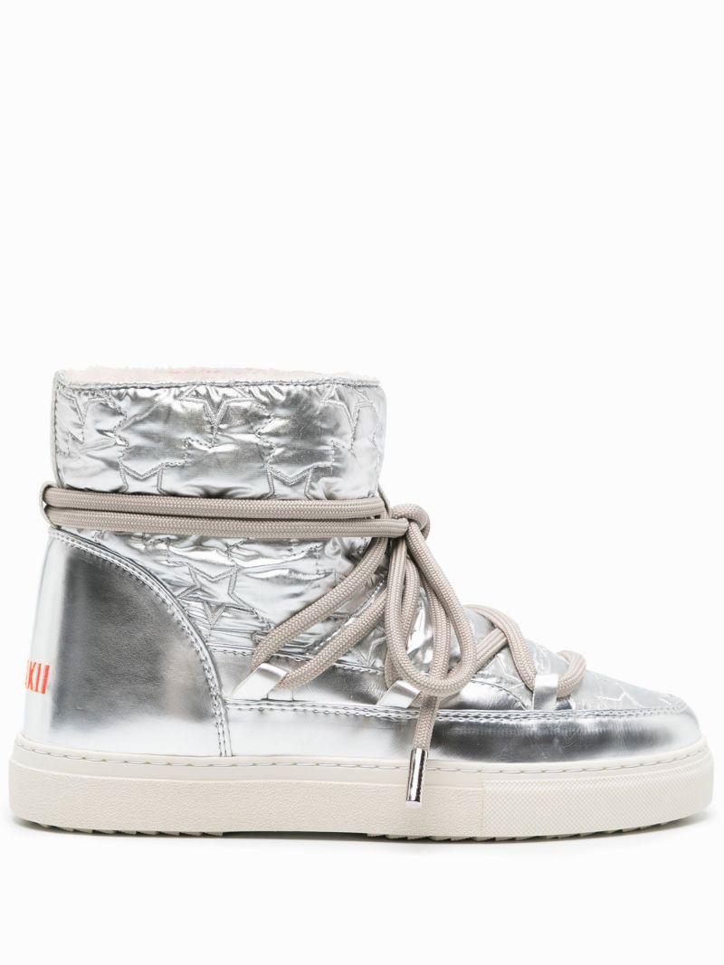 Inuikki Bomber Star Metallic Shearling Lined Ankle Bootie
