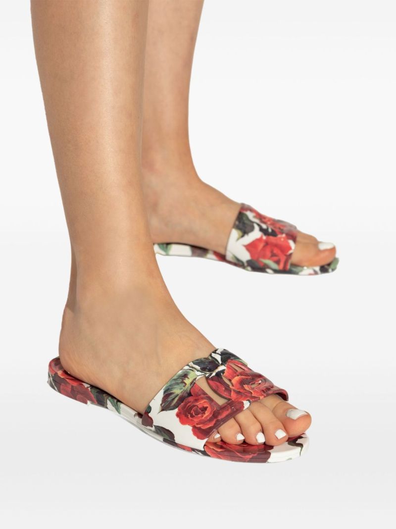 Dg Floral-print Slides
