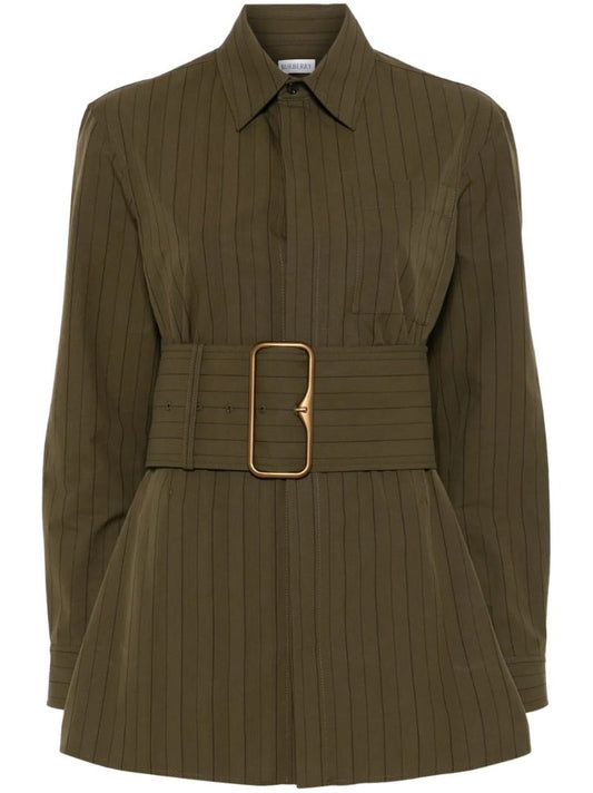 Green Belted Cotton Overshirt