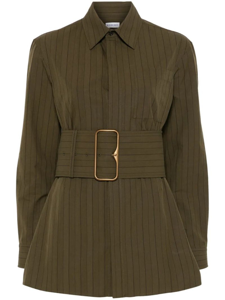 Green Belted Cotton Overshirt