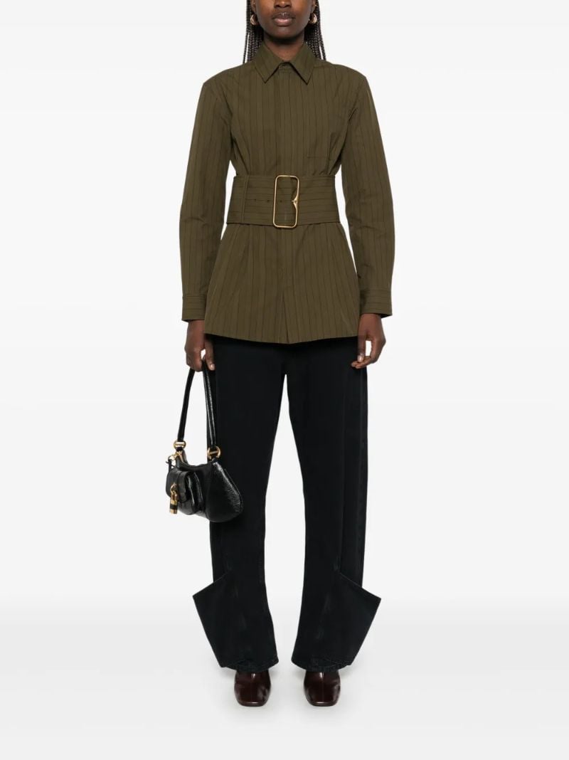 Green Belted Cotton Overshirt