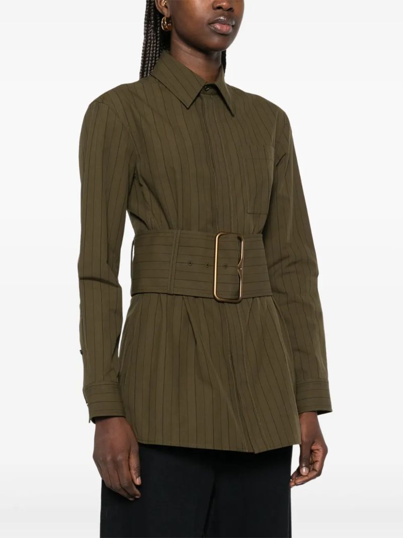 Green Belted Cotton Overshirt