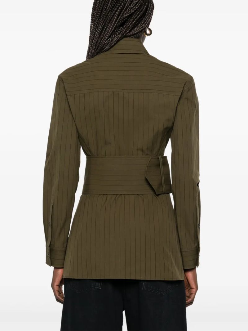 Green Belted Cotton Overshirt