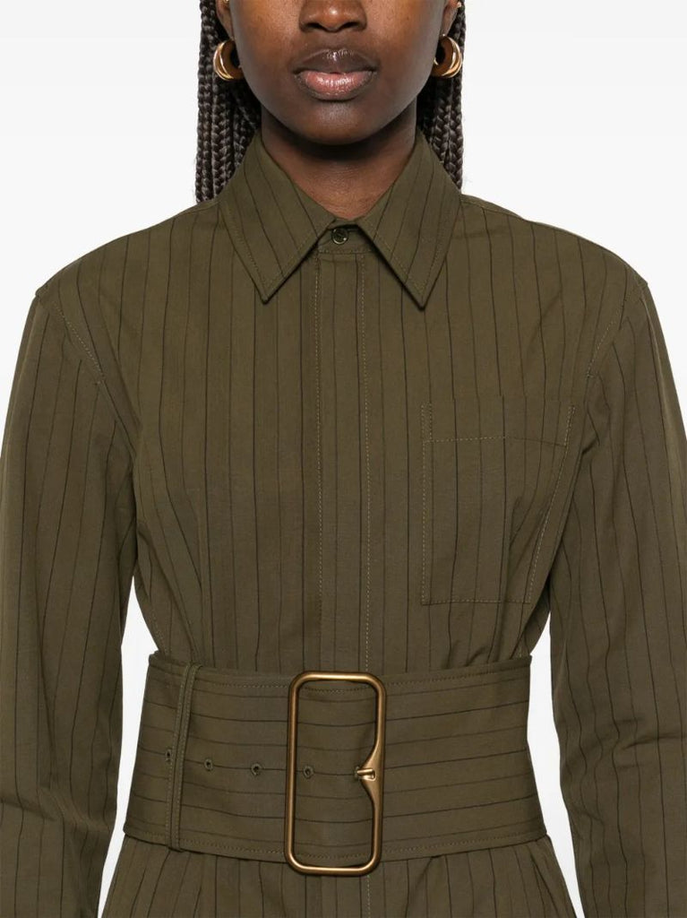 Green Belted Cotton Overshirt