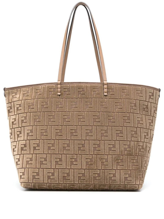 Brown Roll Large Tote Bag