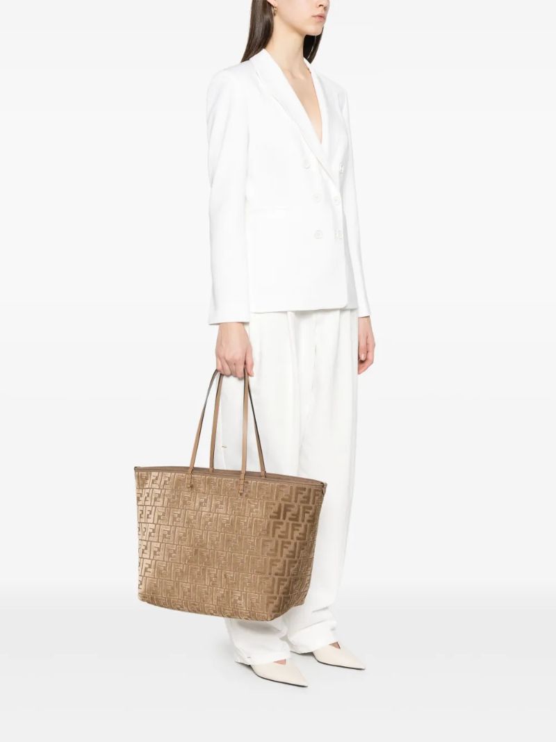 Brown Roll Large Tote Bag