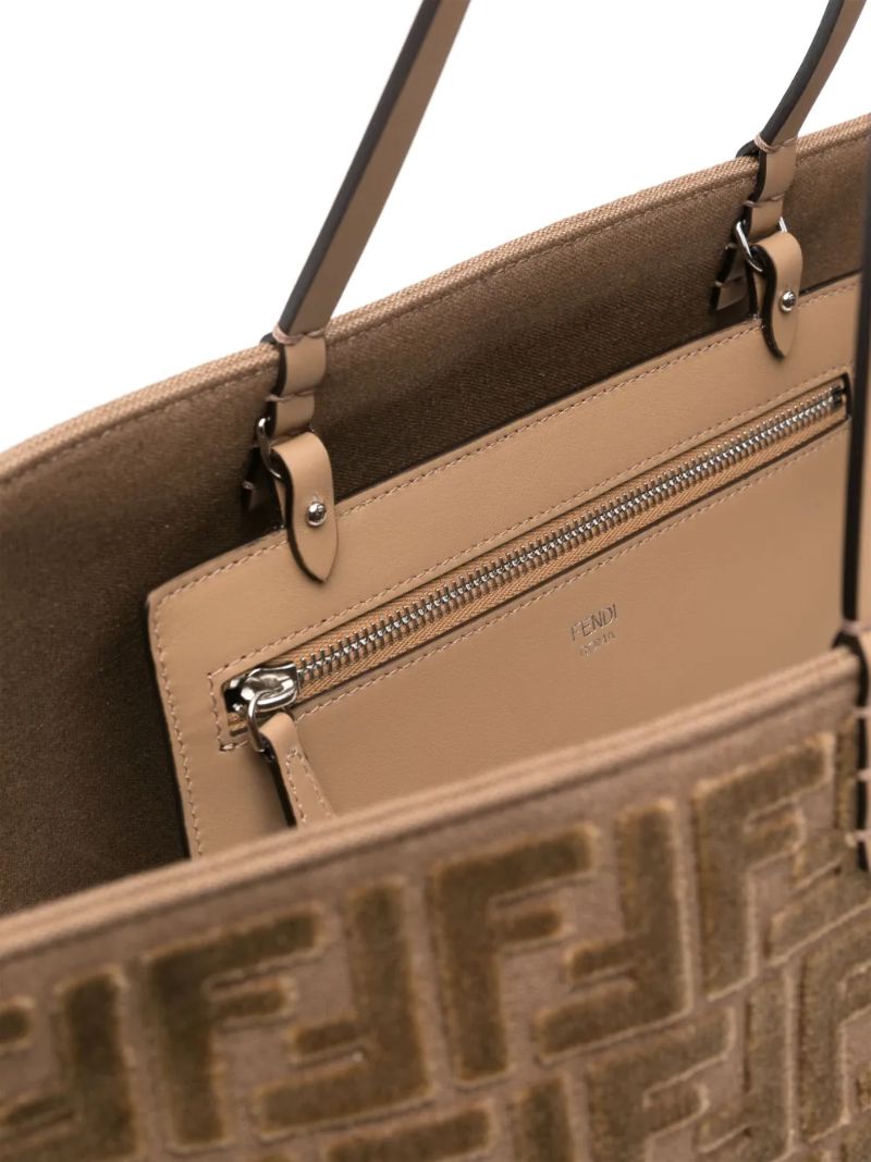 Brown Roll Large Tote Bag