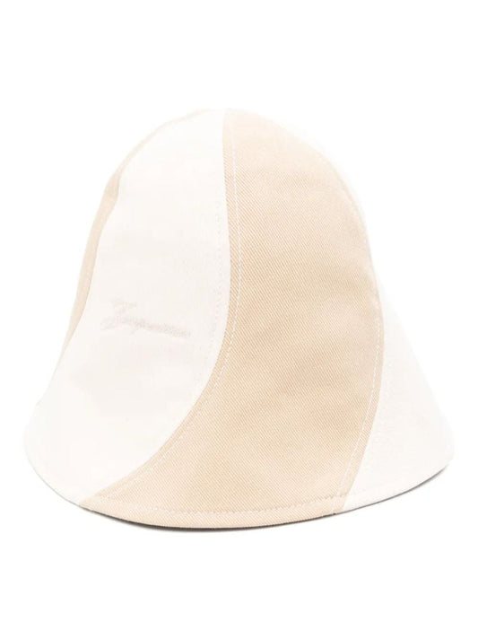 Neutrals Striped Cotton Bucket Hat