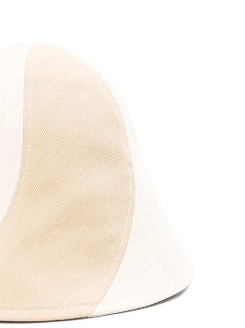 Neutrals Striped Cotton Bucket Hat