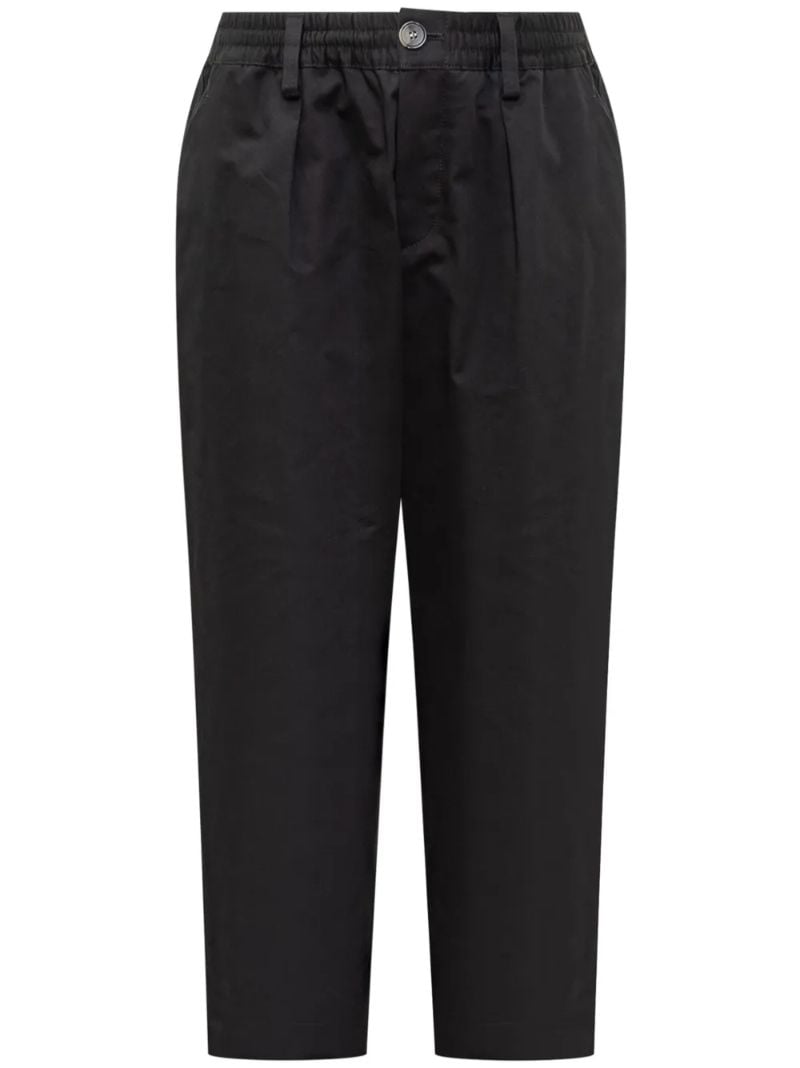 Black Organic Cotton Tapered Trousers