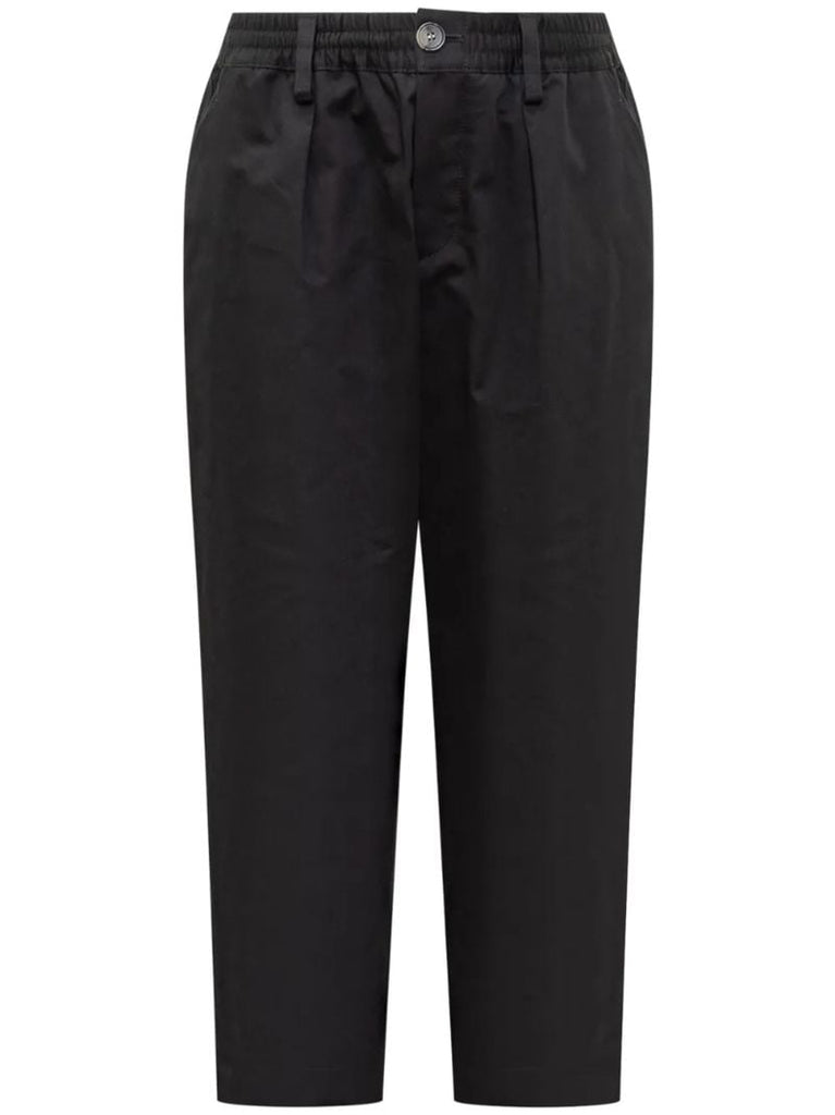 Black Organic Cotton Tapered Trousers
