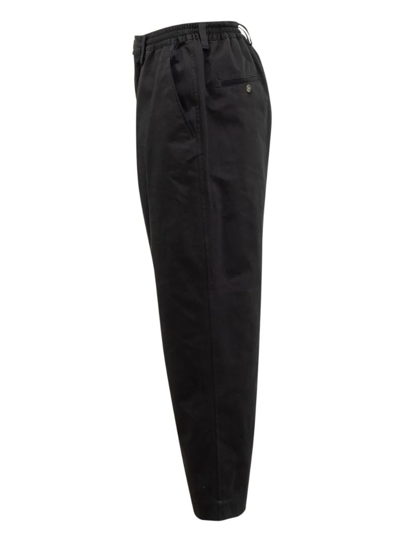 Black Organic Cotton Tapered Trousers