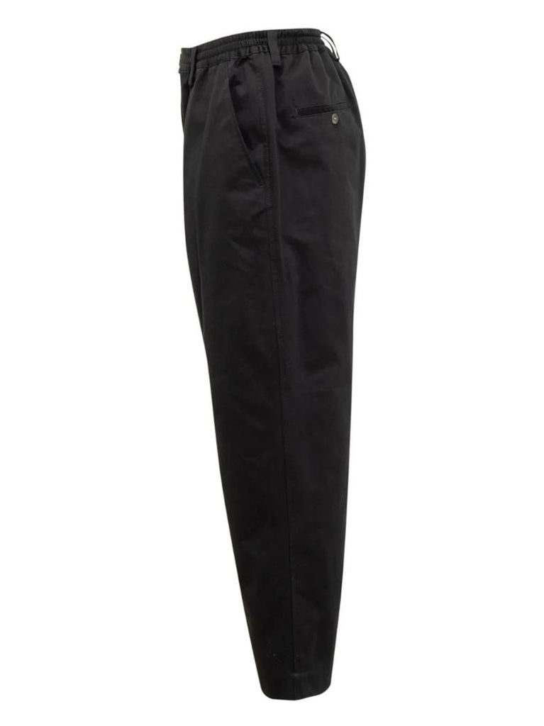Black Organic Cotton Tapered Trousers